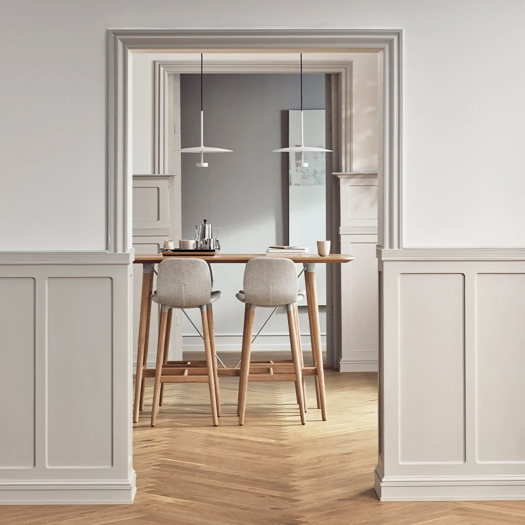 Seed Bar Chair - Upholstered - Oiled Oak Base, White Pigmented