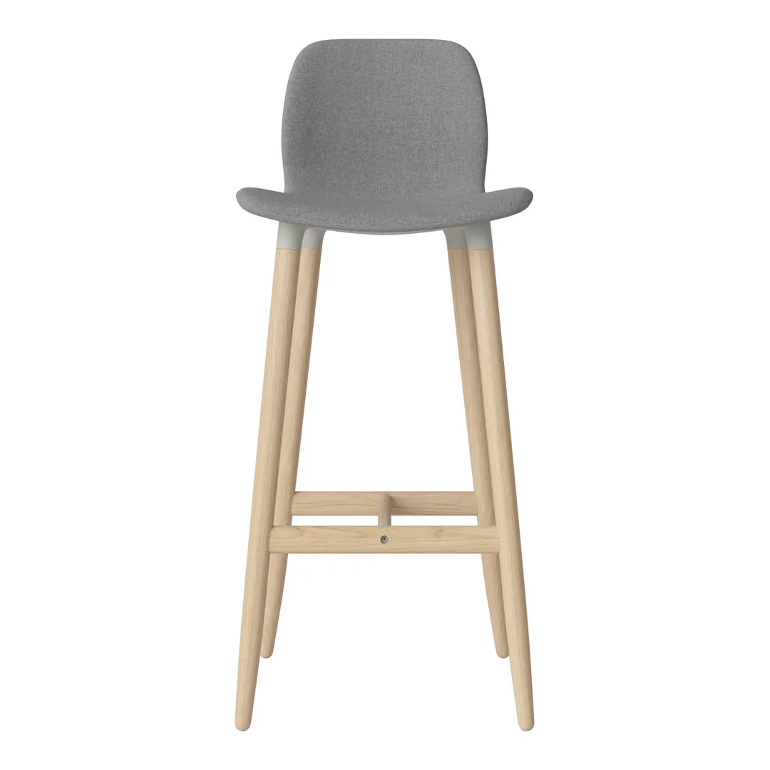 Seed Bar Chair - Upholstered - Oiled Oak Base, White Pigmented