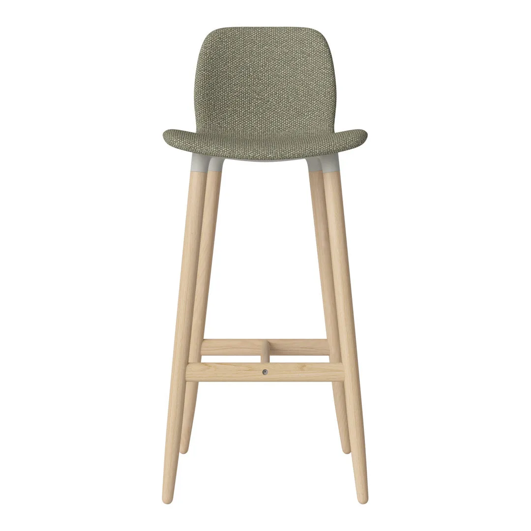 Seed Bar Chair - Upholstered - Oiled Oak Base, White Pigmented