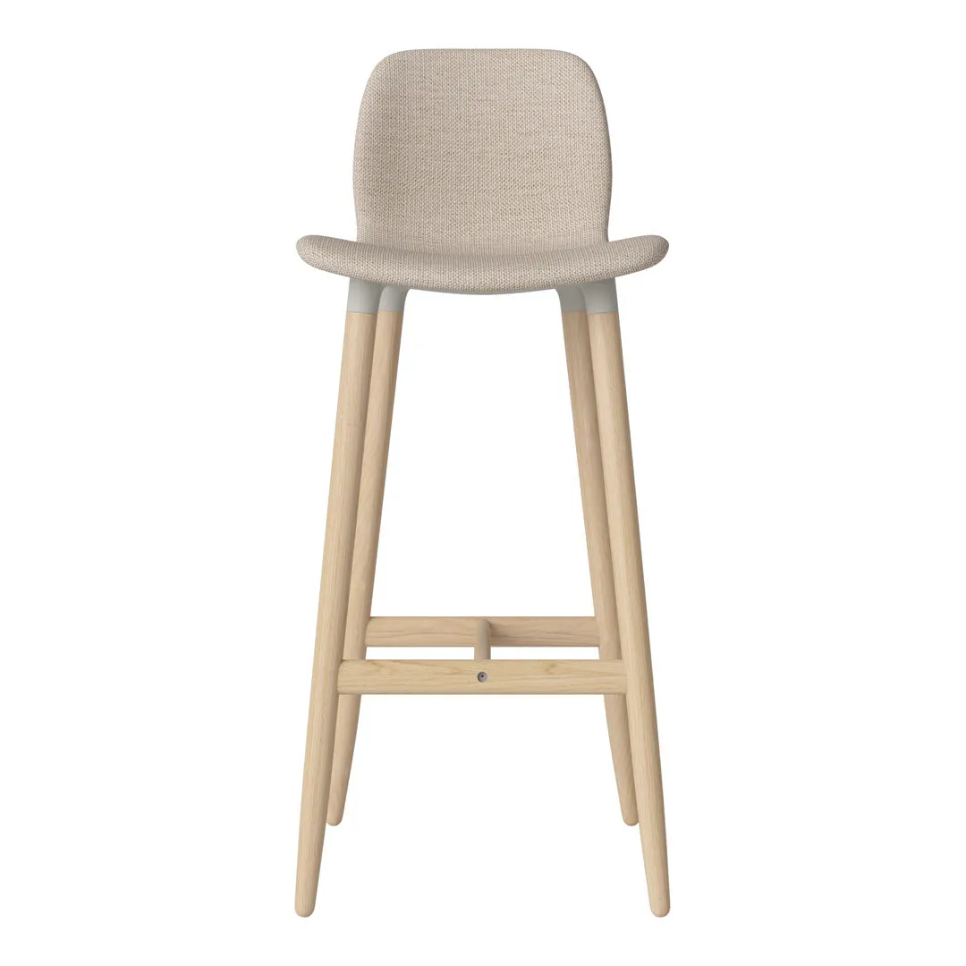 Seed Bar Chair - Upholstered - Oiled Oak Base, White Pigmented