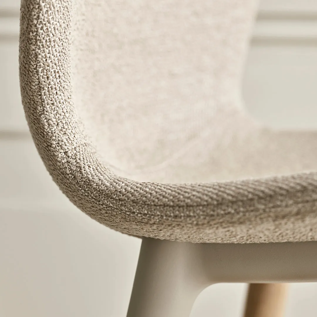 Seed Bar Chair - Upholstered - Oiled Oak Base, White Pigmented