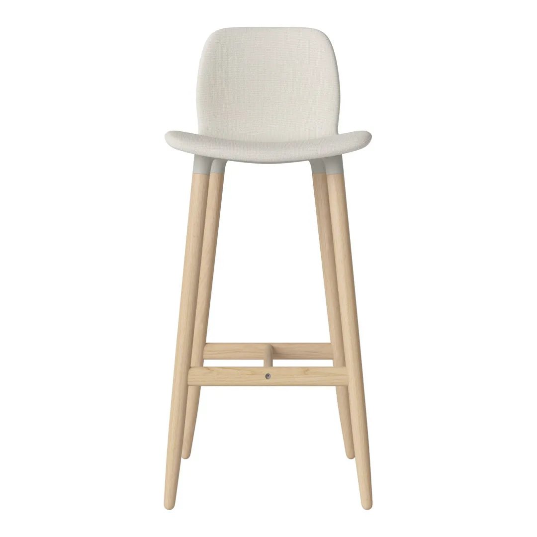 Seed Bar Chair - Upholstered - Oiled Oak Base, White Pigmented