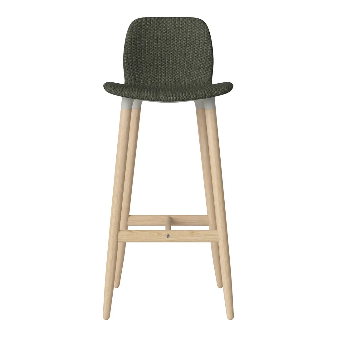 Seed Bar Chair - Upholstered - Oiled Oak Base, White Pigmented