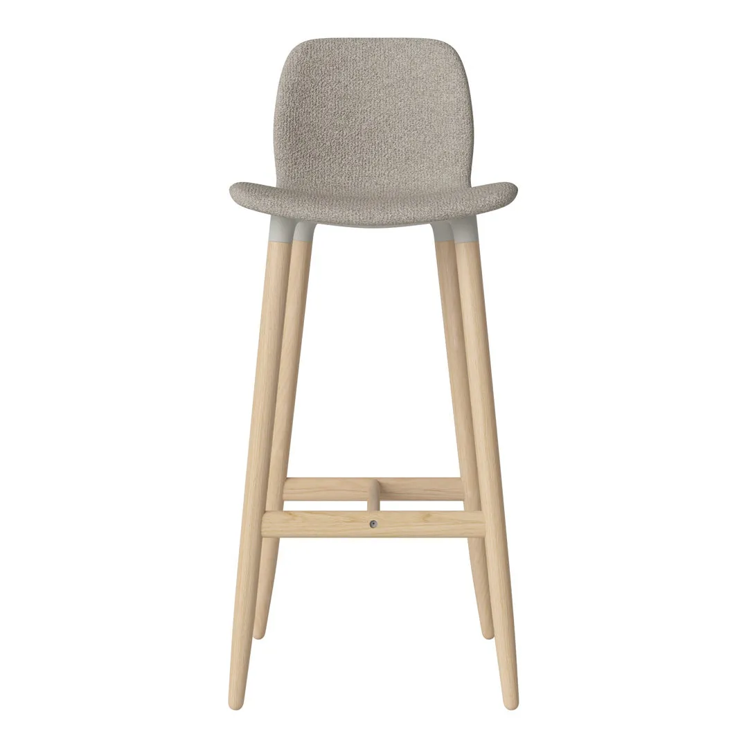 Seed Bar Chair - Upholstered - Oiled Oak Base, White Pigmented