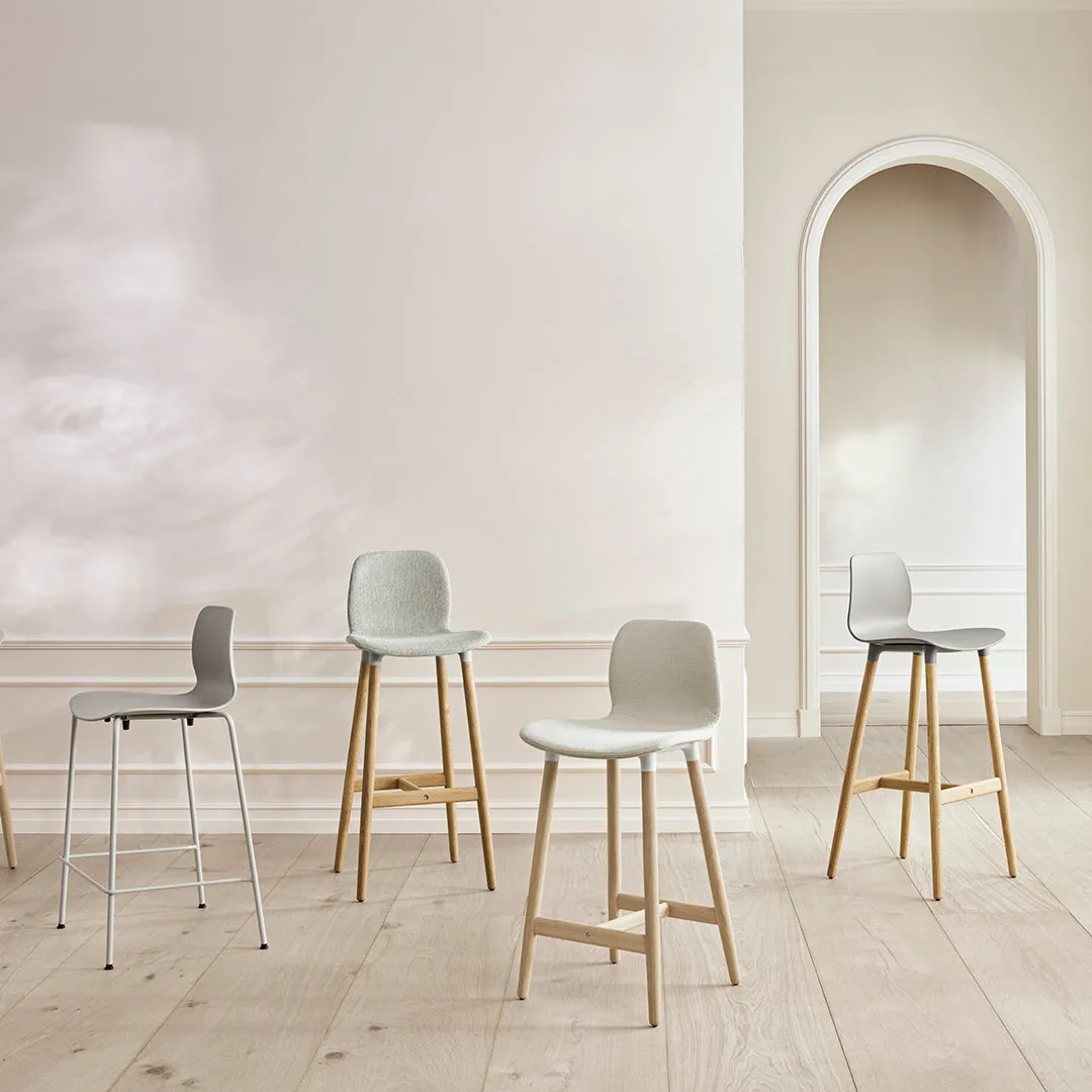 Seed Bar Chair - Upholstered - Oiled Oak Base, White Pigmented