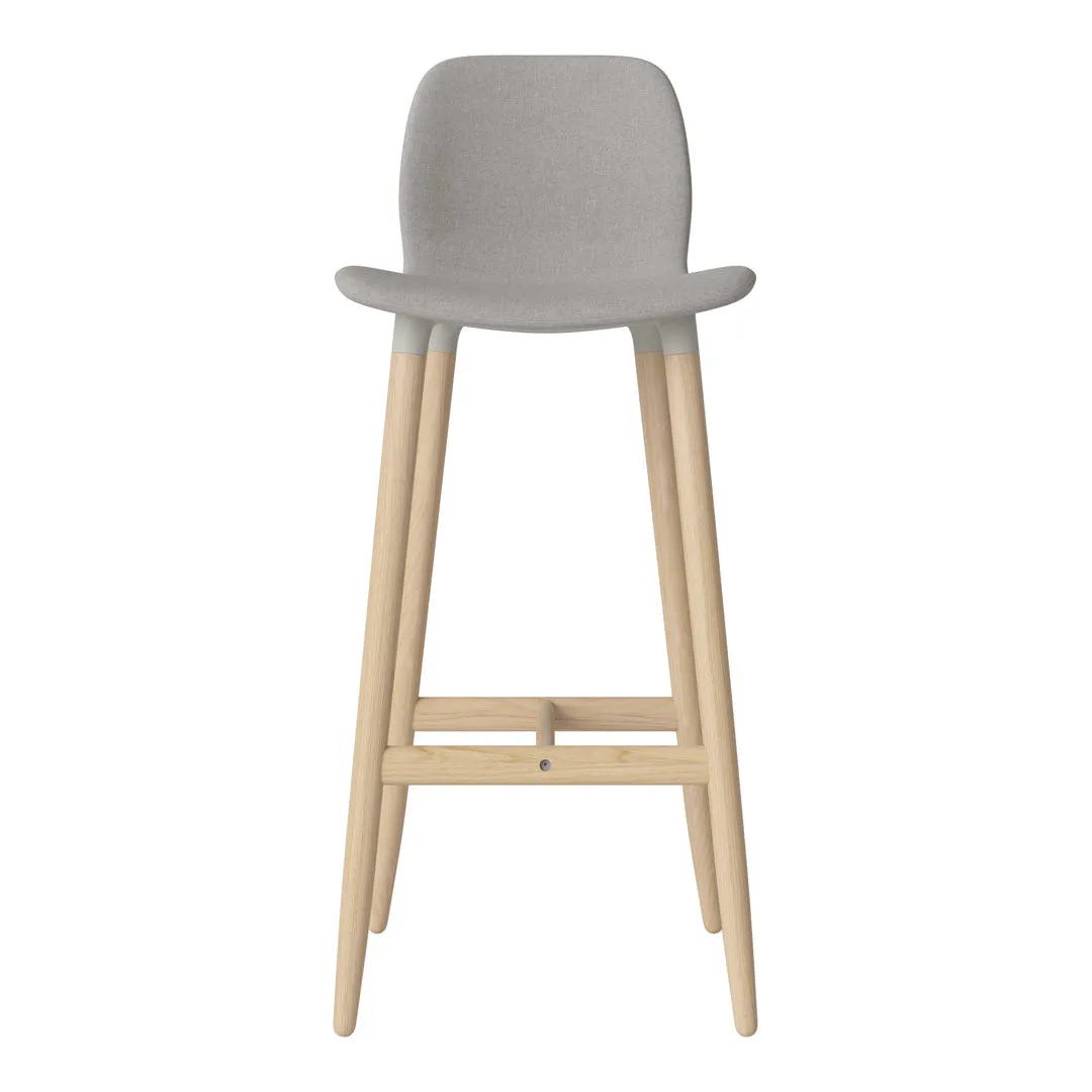 Seed Bar Chair - Upholstered - Oiled Oak Base, White Pigmented