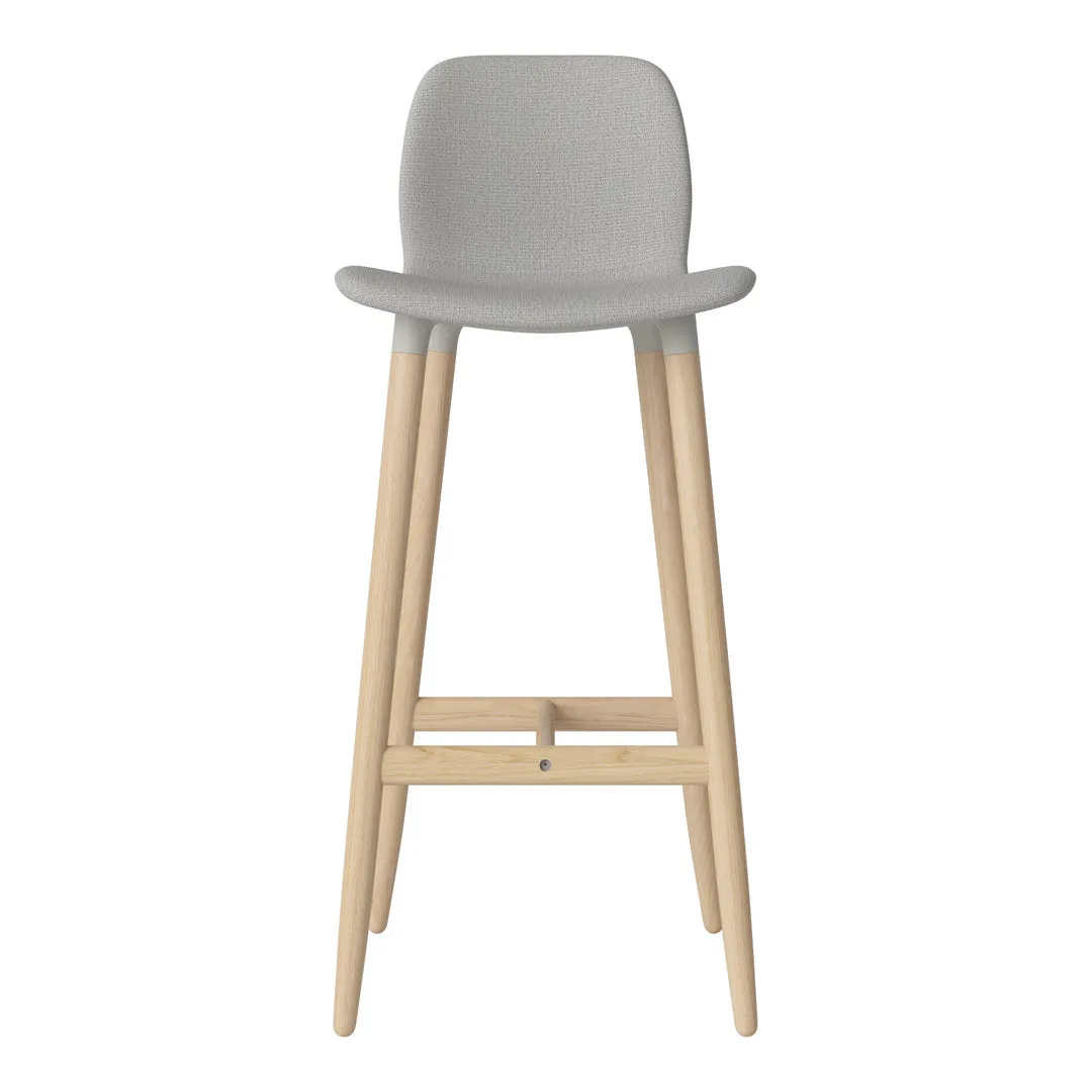 Seed Bar Chair - Upholstered - Oiled Oak Base, White Pigmented