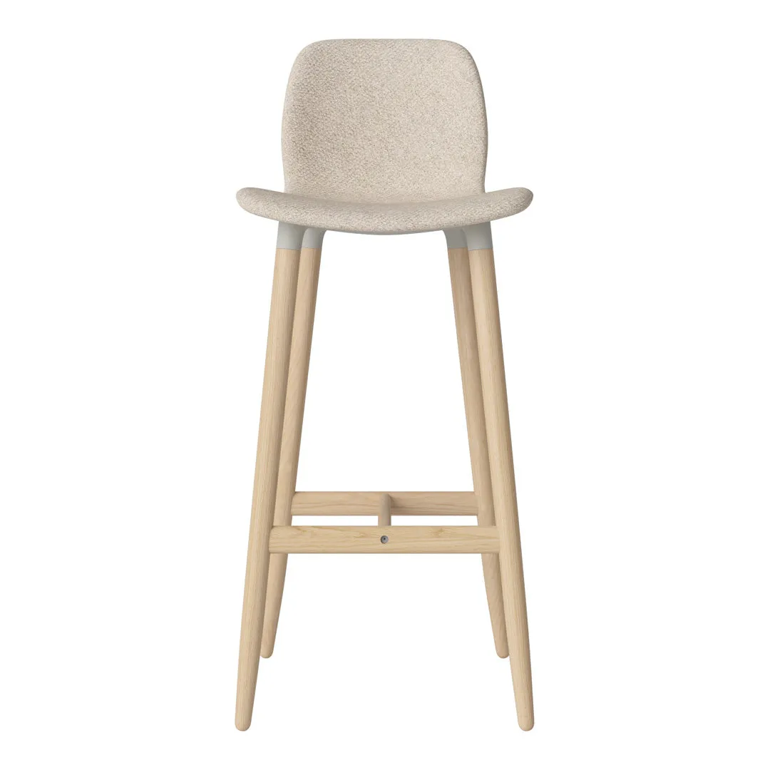 Seed Bar Chair - Upholstered - Oiled Oak Base, White Pigmented