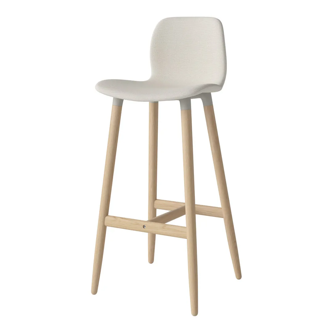 Seed Bar Chair - Upholstered - Oiled Oak Base, White Pigmented
