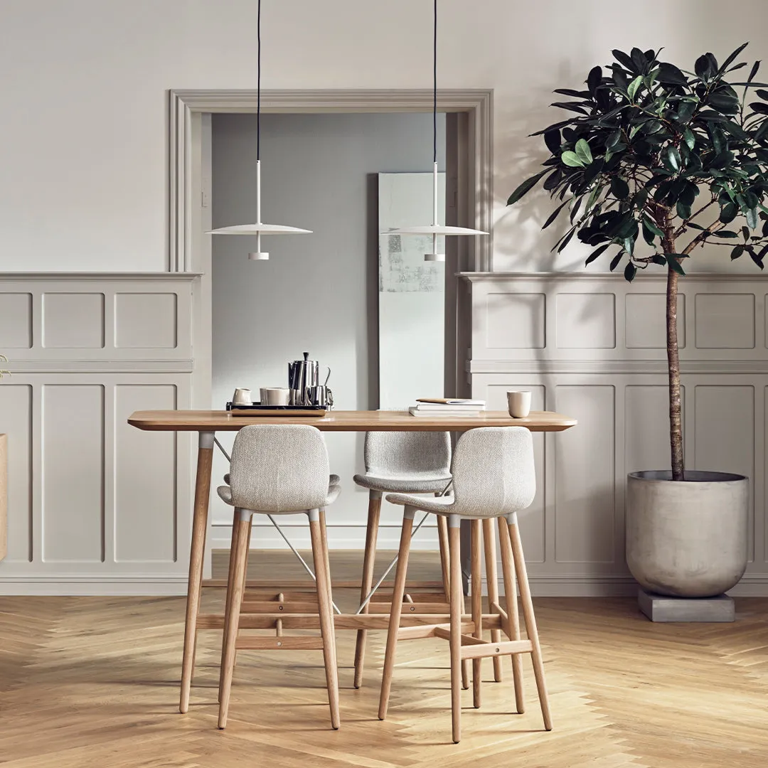 Seed Bar Chair - Upholstered - Oiled Oak Base, White Pigmented