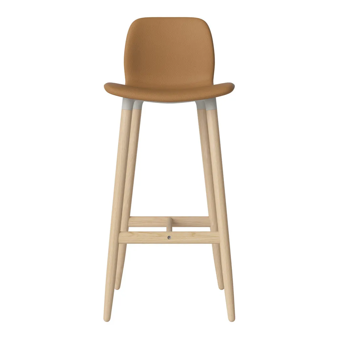 Seed Bar Chair - Upholstered - Oiled Oak Base, White Pigmented