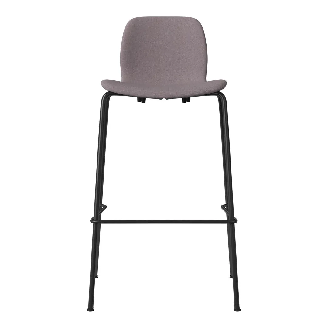 Seed Bar Chair - Upholstered - Steel Base, Black Lacquered