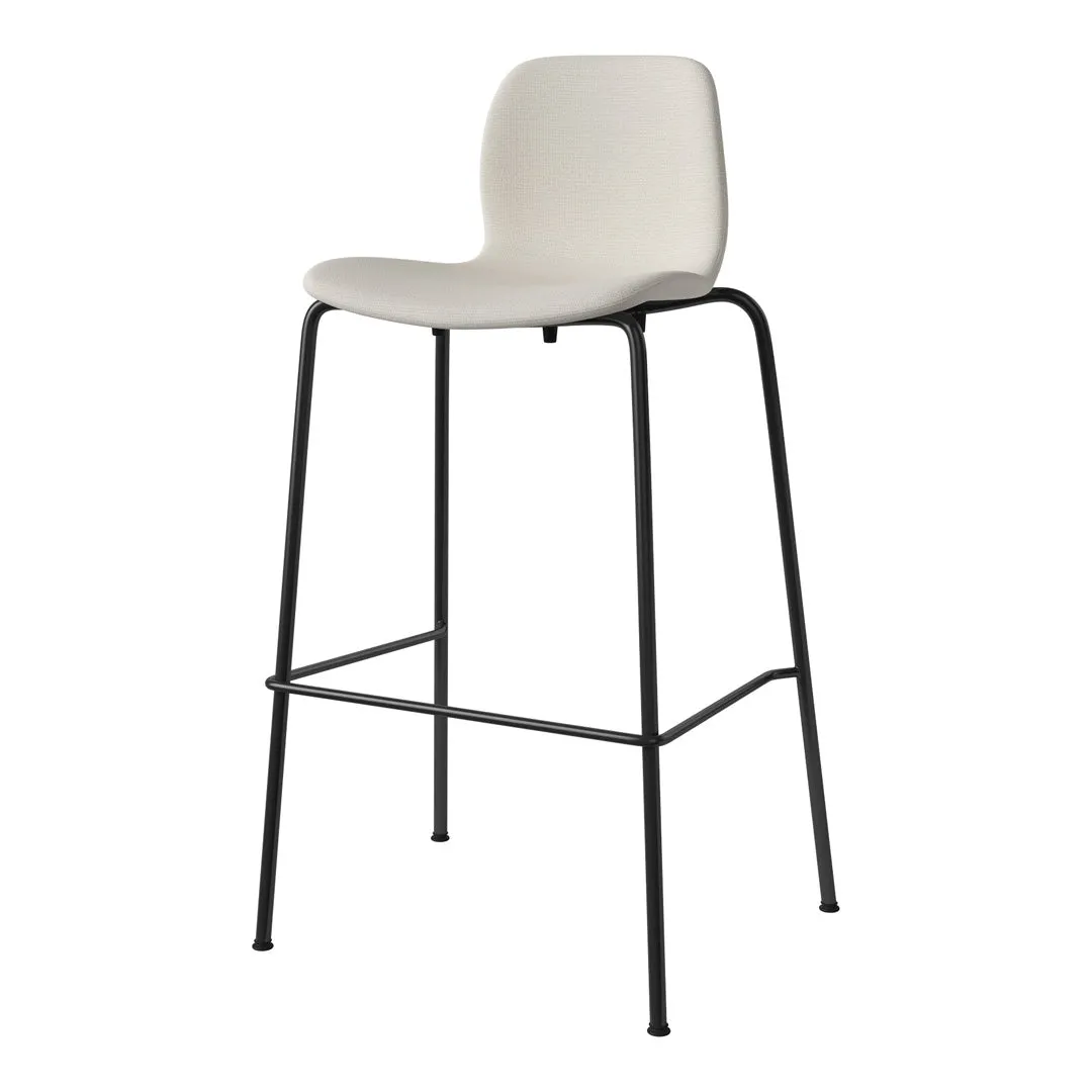 Seed Bar Chair - Upholstered - Steel Base, Black Lacquered