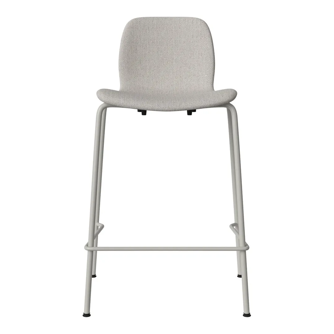 Seed Counter Chair - Upholstered - Steel Base, Grey Lacquered