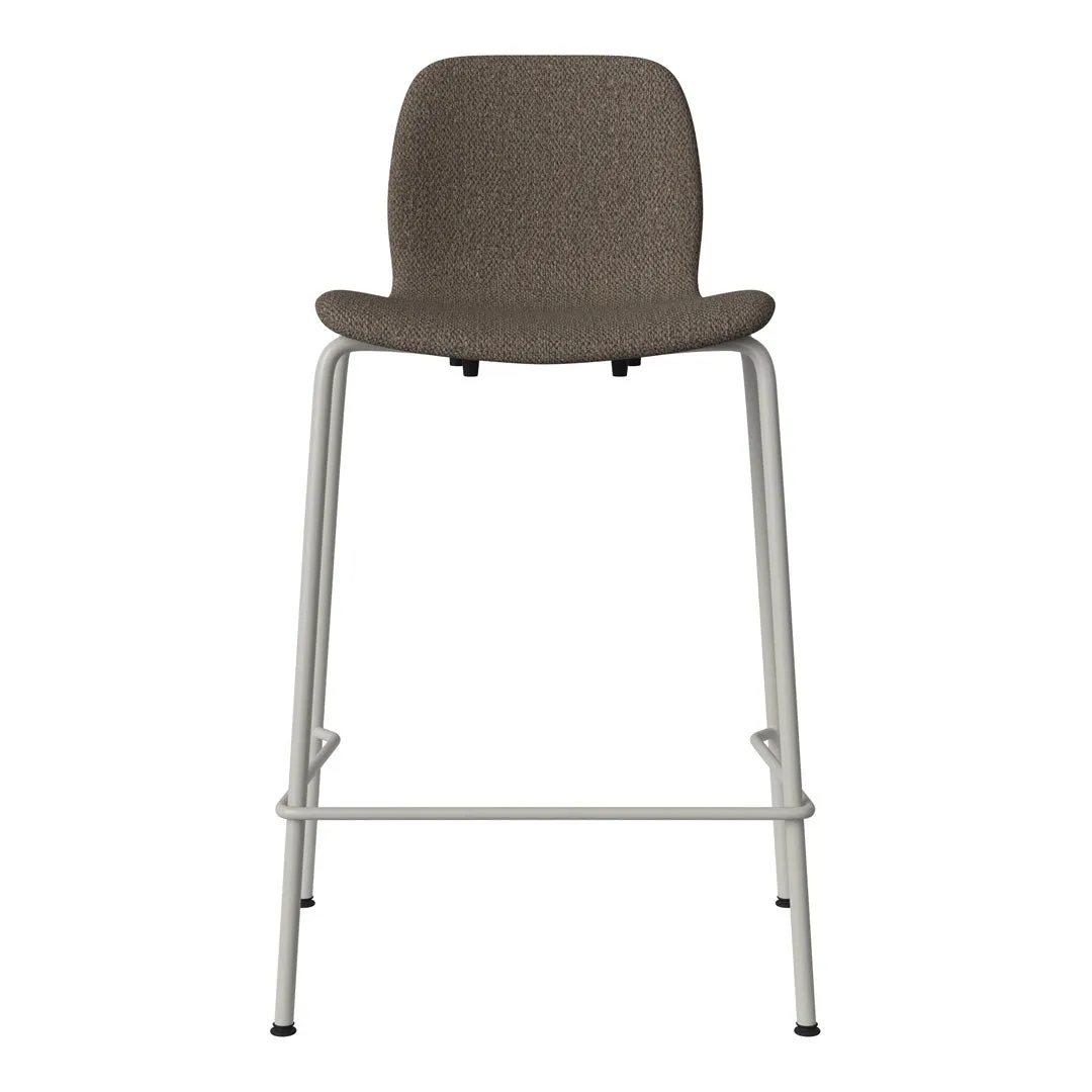 Seed Counter Chair - Upholstered - Steel Base, Grey Lacquered
