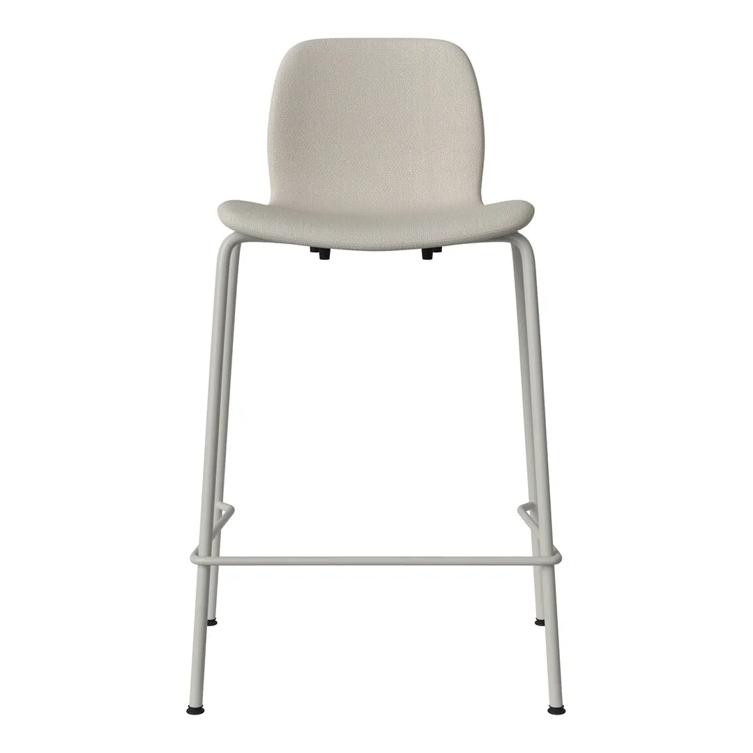 Seed Counter Chair - Upholstered - Steel Base, Grey Lacquered