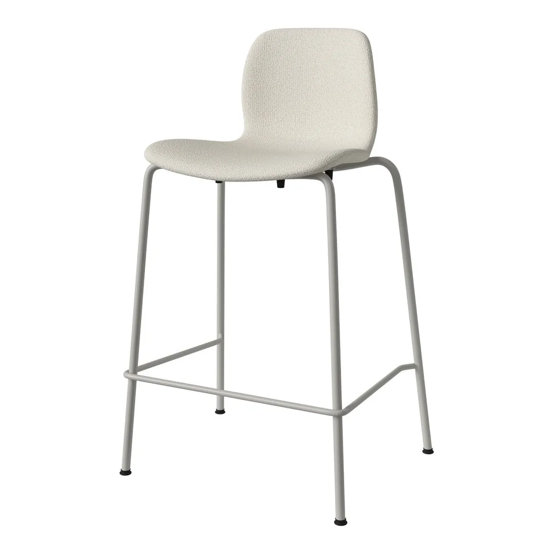 Seed Counter Chair - Upholstered - Steel Base, Grey Lacquered