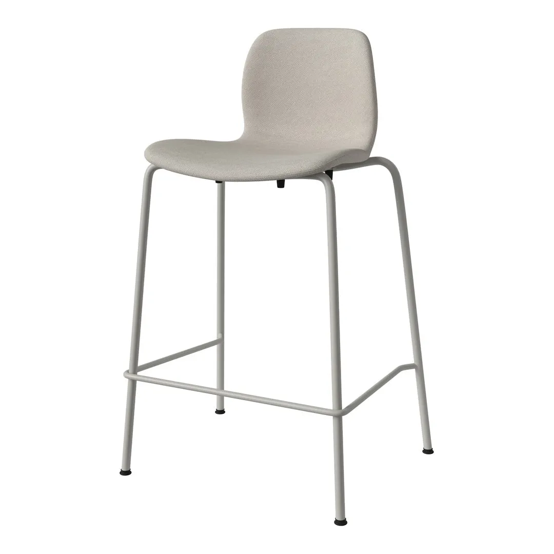 Seed Counter Chair - Upholstered - Steel Base, Grey Lacquered
