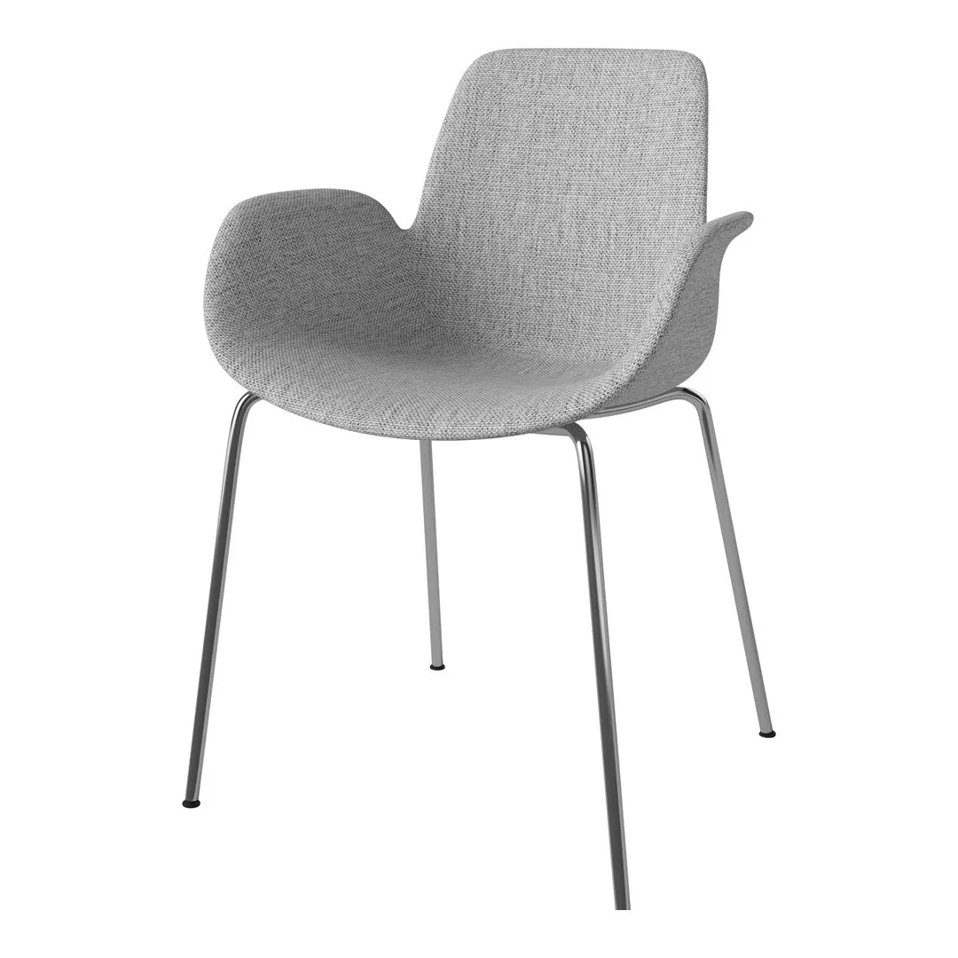 Seed Dining Armchair - Upholstered -  Chrome Base