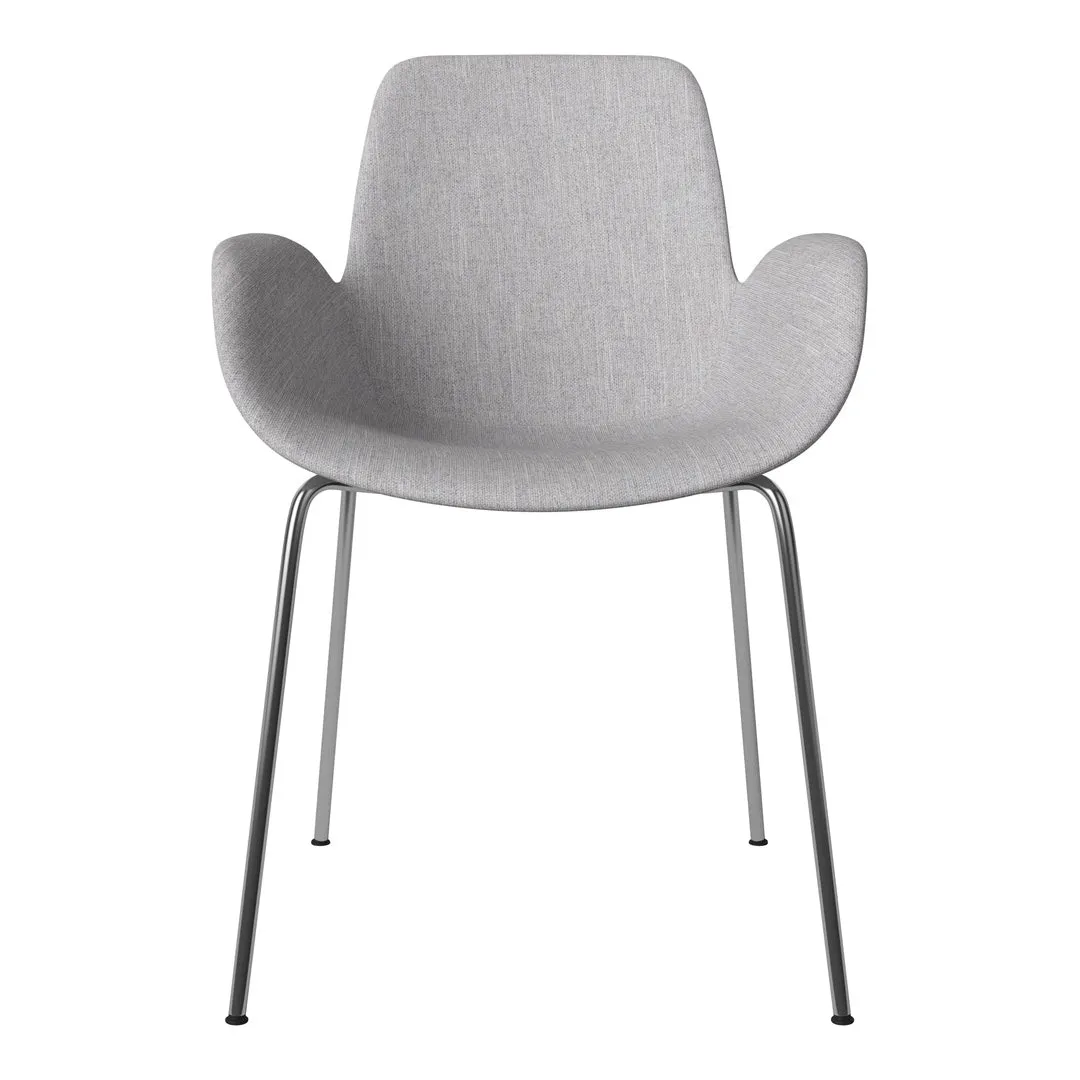 Seed Dining Armchair - Upholstered -  Chrome Base