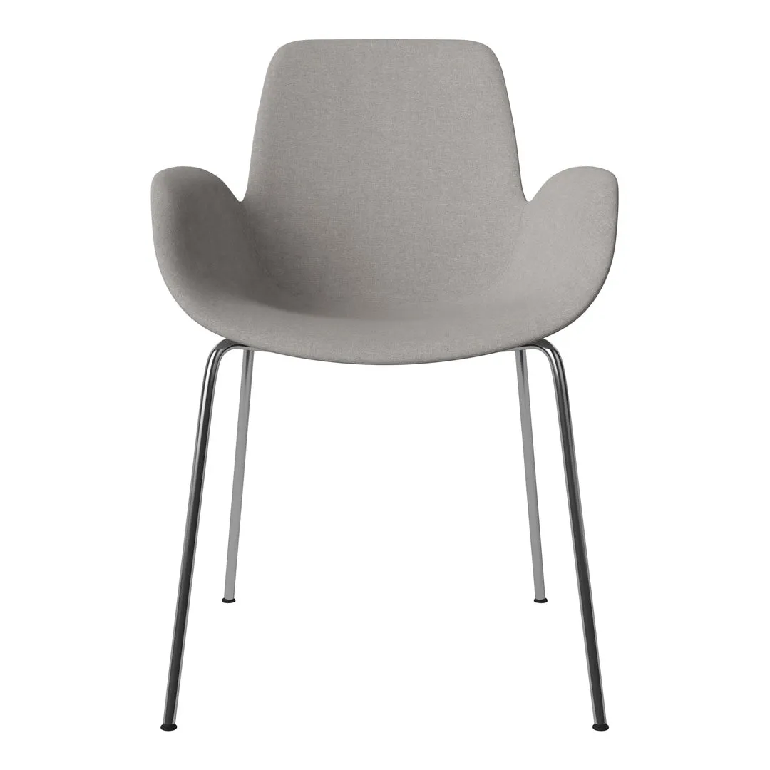 Seed Dining Armchair - Upholstered -  Chrome Base