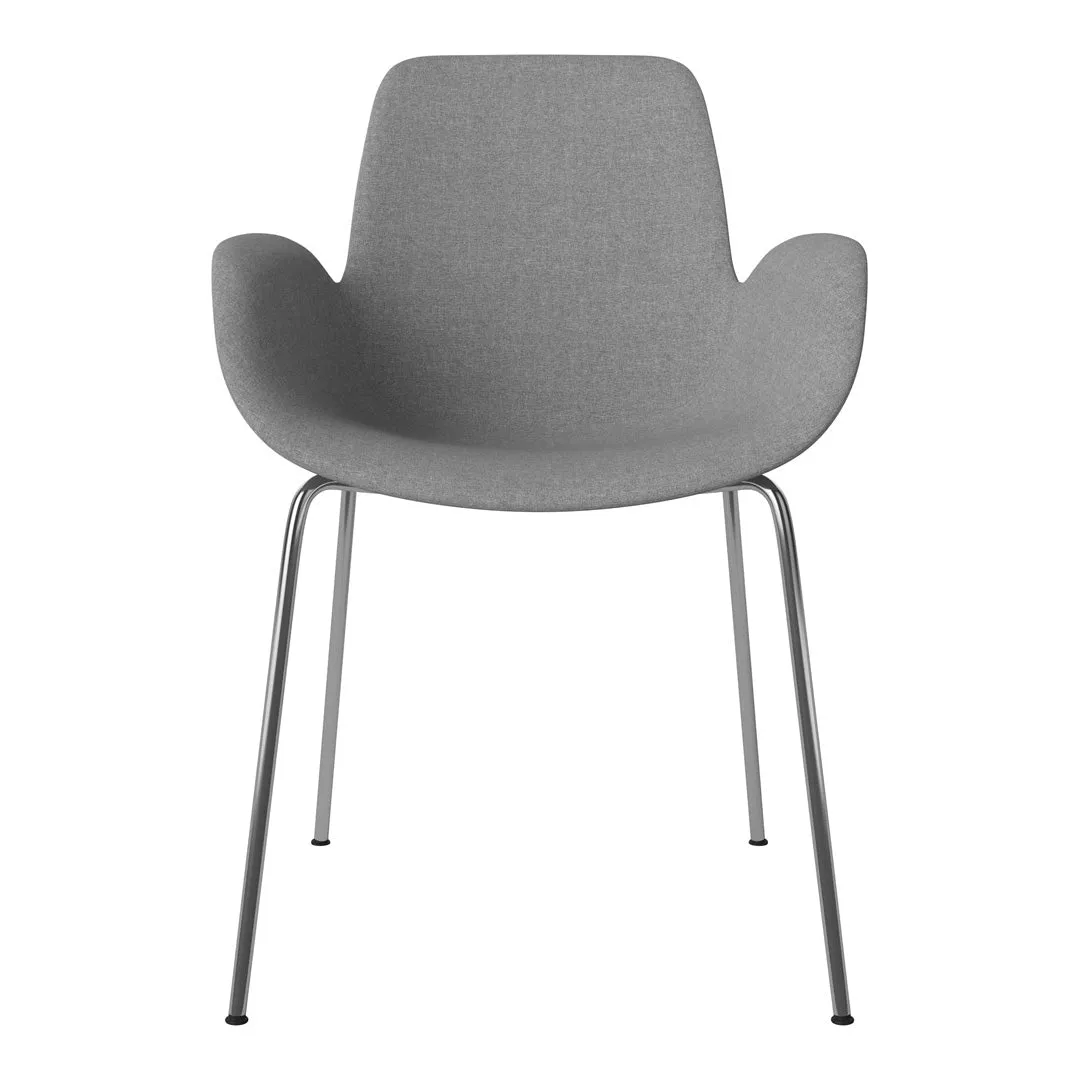 Seed Dining Armchair - Upholstered -  Chrome Base