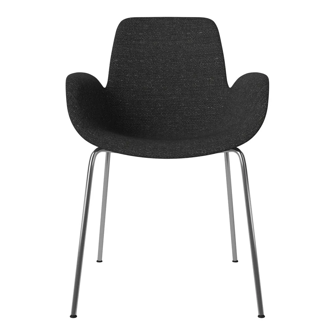 Seed Dining Armchair - Upholstered -  Chrome Base