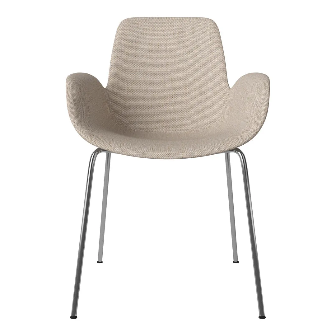 Seed Dining Armchair - Upholstered -  Chrome Base