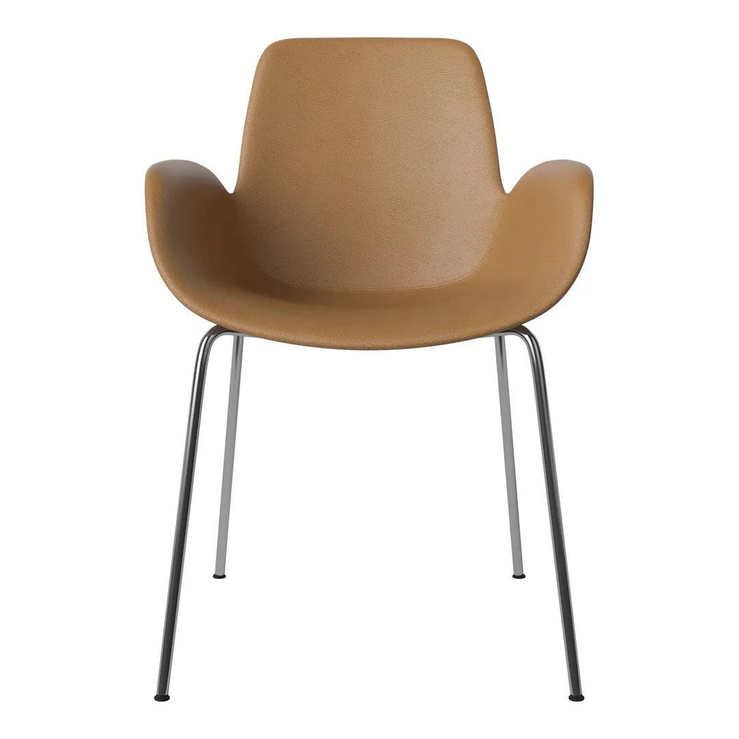Seed Dining Armchair - Upholstered -  Chrome Base