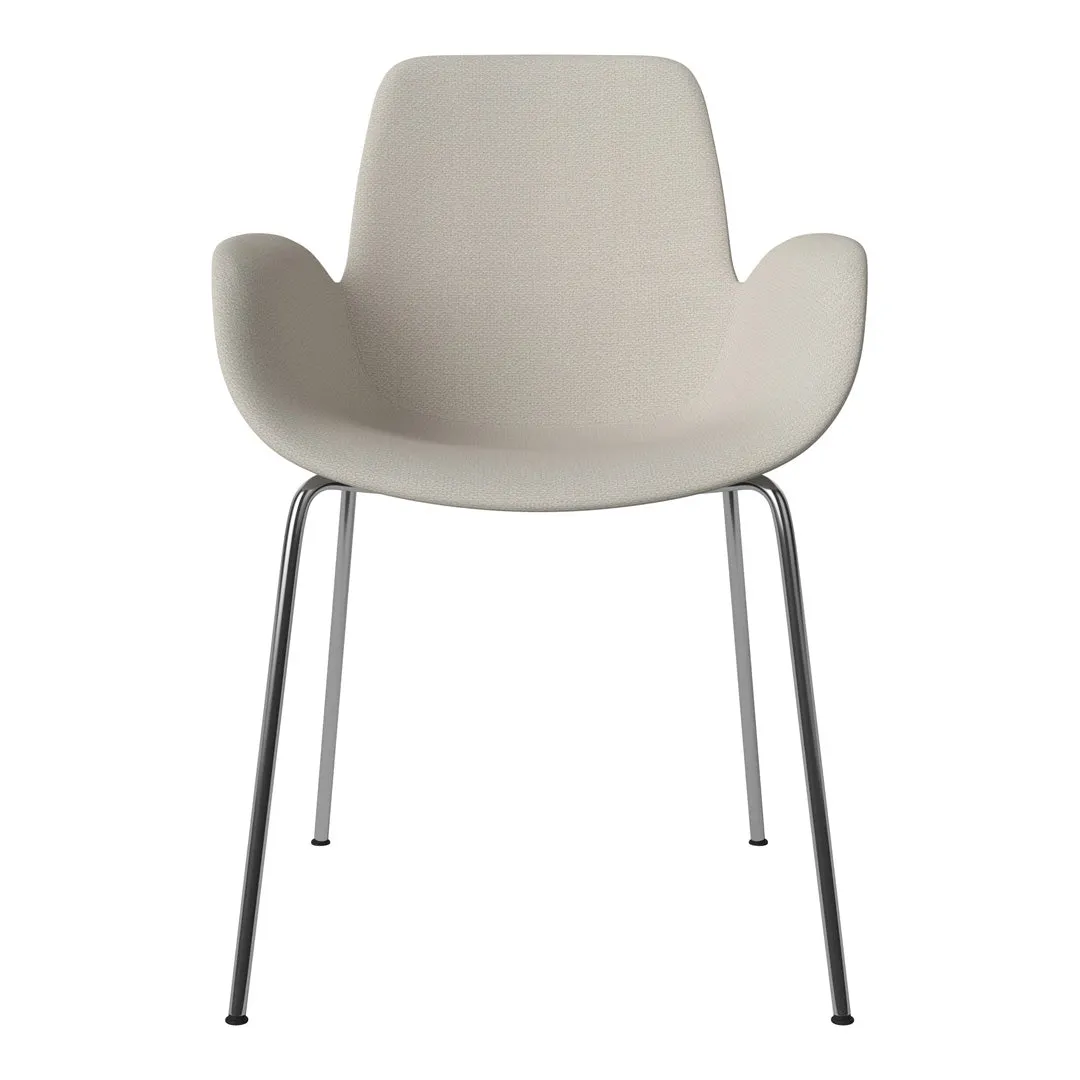 Seed Dining Armchair - Upholstered -  Chrome Base