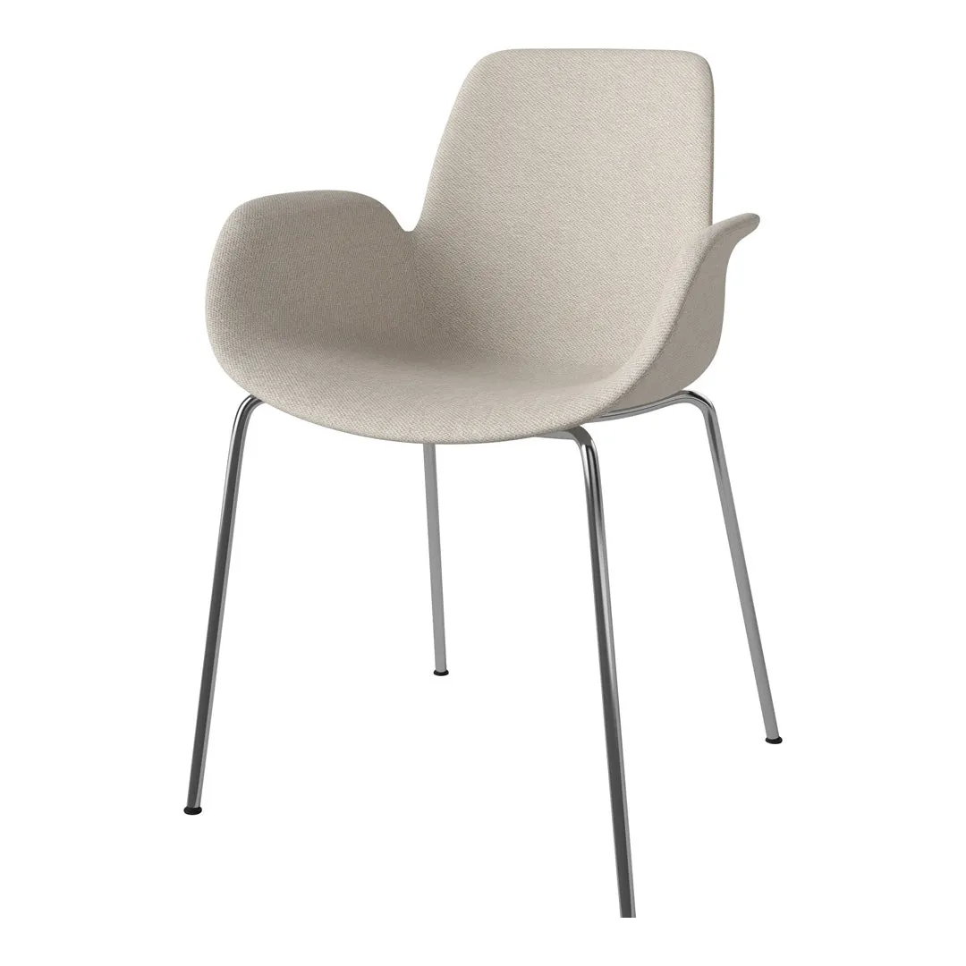 Seed Dining Armchair - Upholstered -  Chrome Base