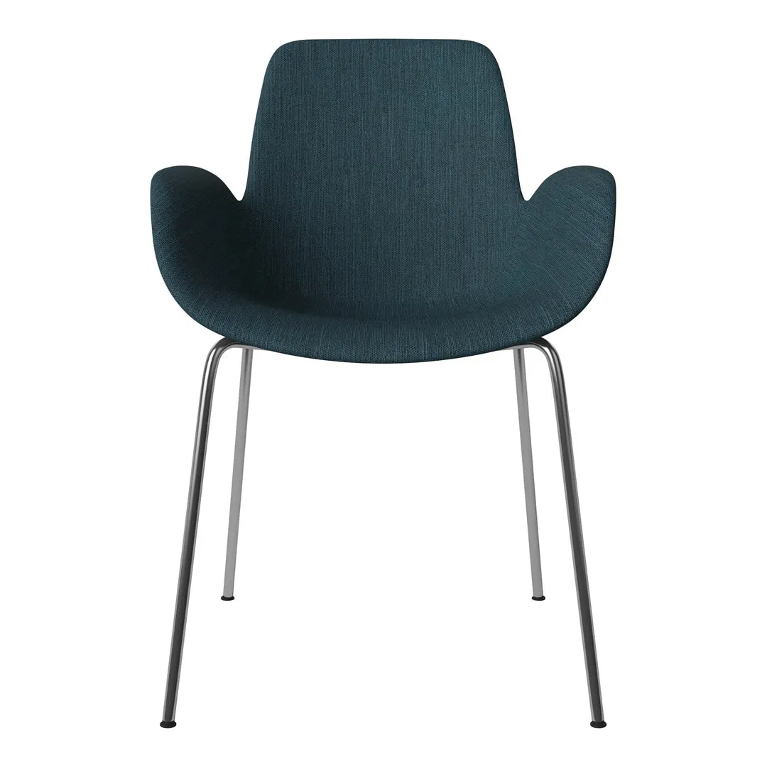 Seed Dining Armchair - Upholstered -  Chrome Base