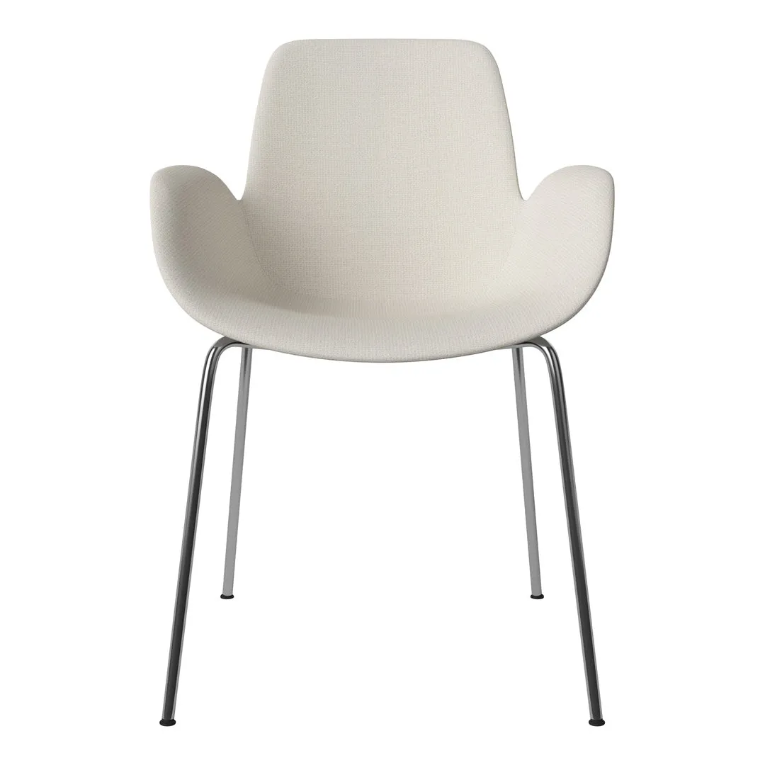 Seed Dining Armchair - Upholstered -  Chrome Base