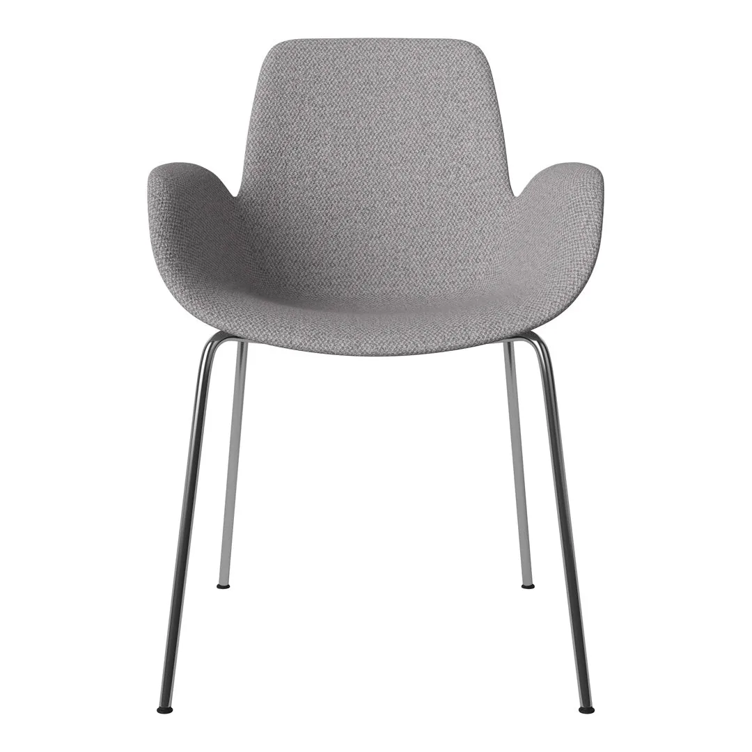 Seed Dining Armchair - Upholstered -  Chrome Base