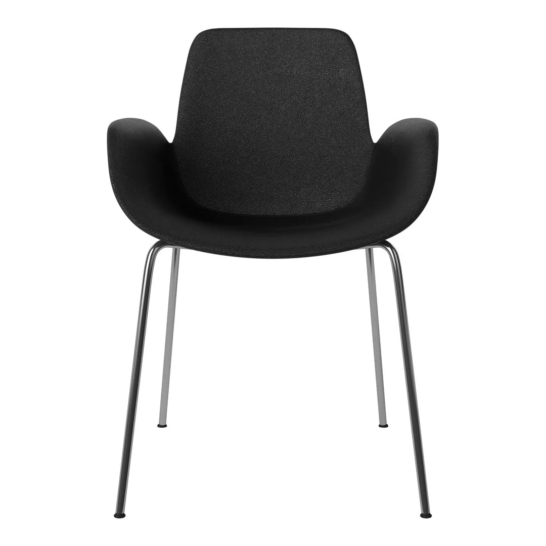 Seed Dining Armchair - Upholstered -  Chrome Base