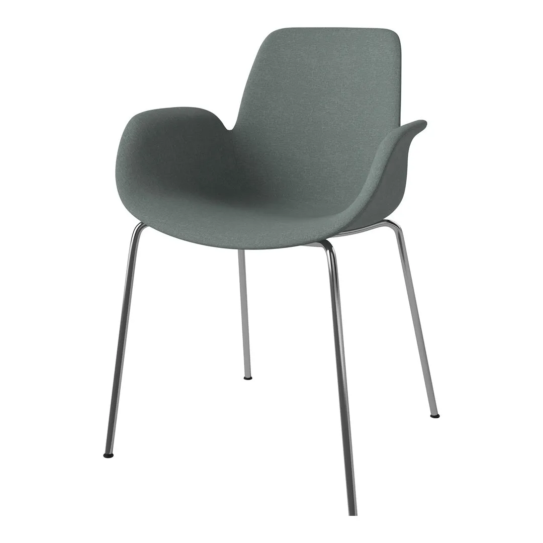 Seed Dining Armchair - Upholstered -  Chrome Base