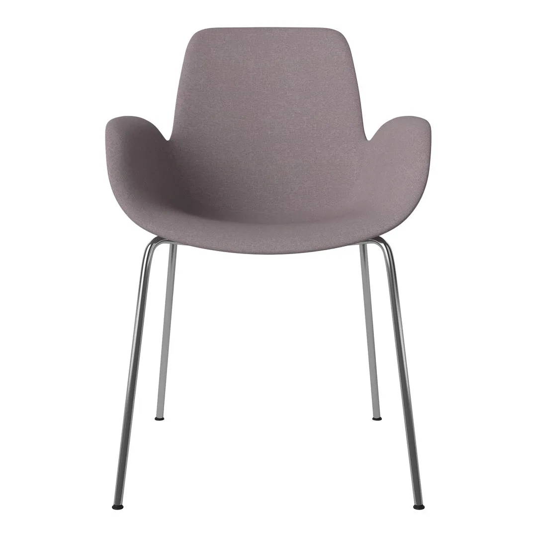 Seed Dining Armchair - Upholstered -  Chrome Base