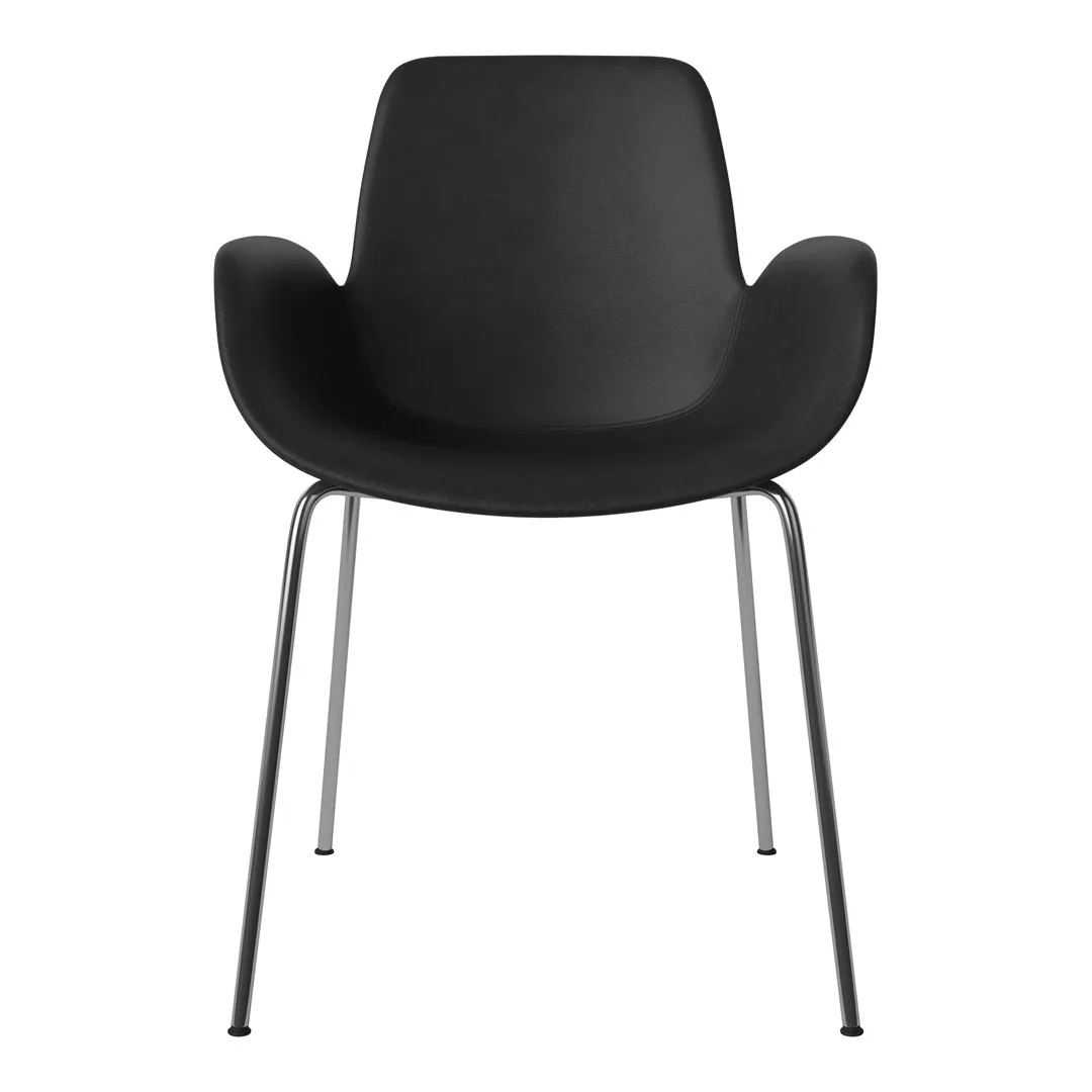 Seed Dining Armchair - Upholstered -  Chrome Base