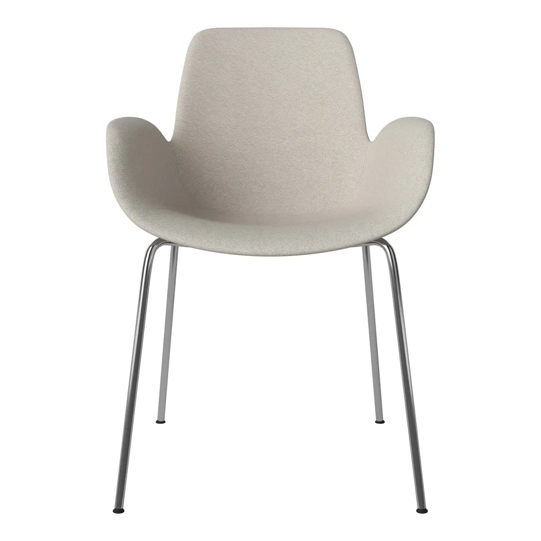 Seed Dining Armchair - Upholstered -  Chrome Base