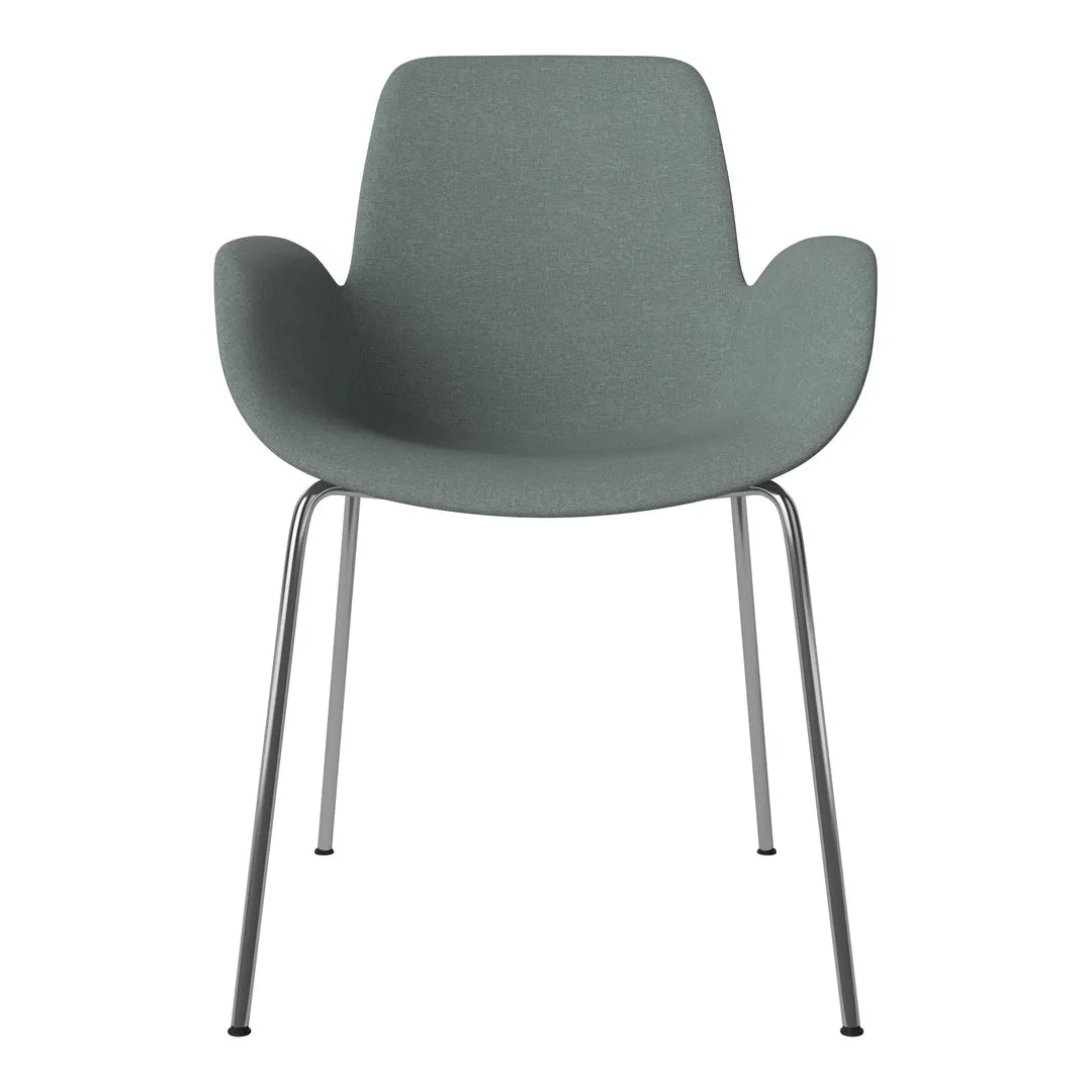 Seed Dining Armchair - Upholstered -  Chrome Base