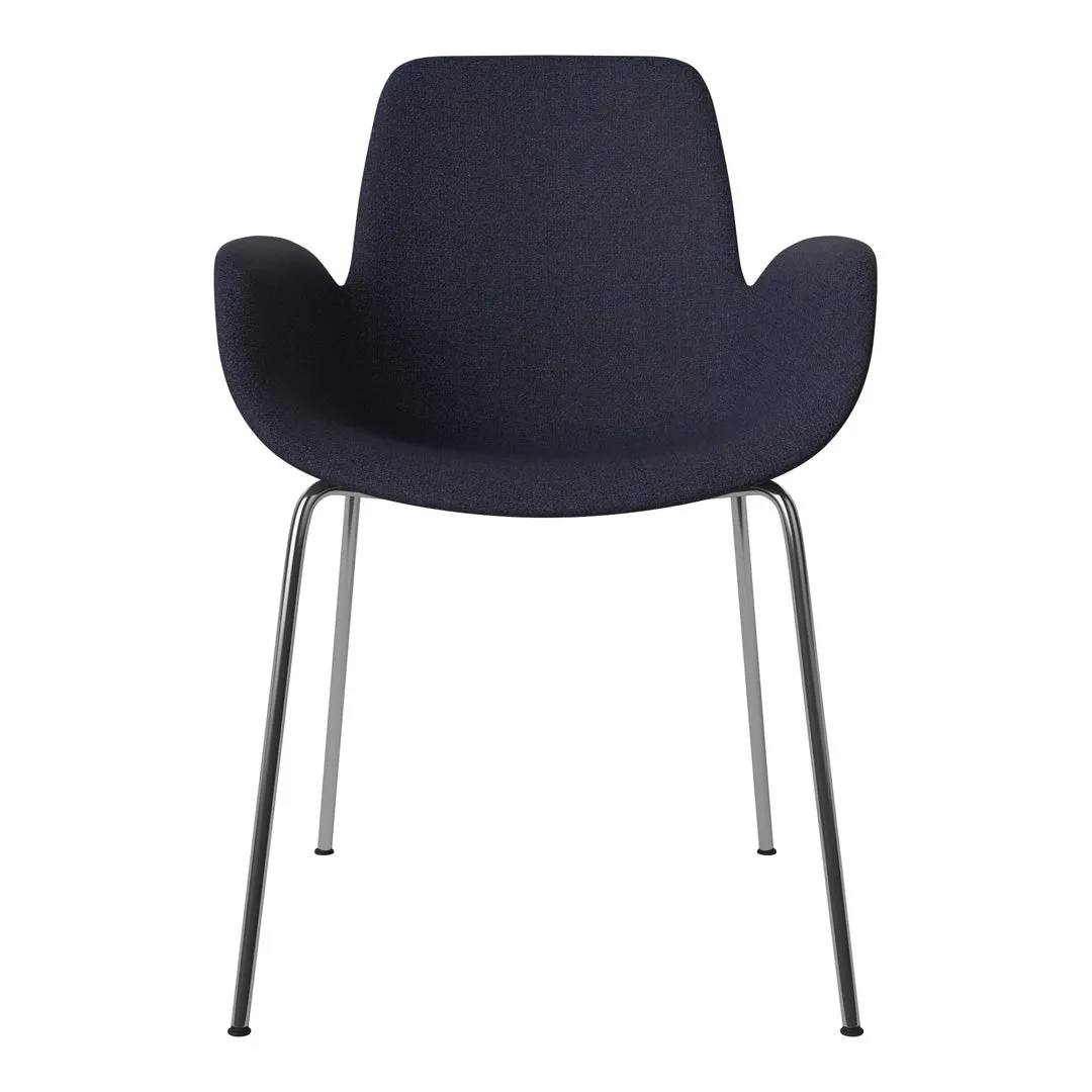 Seed Dining Armchair - Upholstered -  Chrome Base