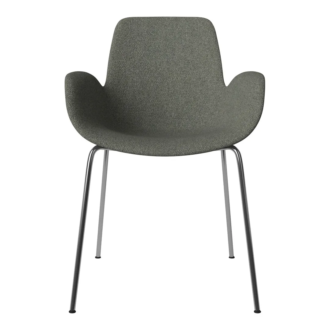 Seed Dining Armchair - Upholstered -  Chrome Base