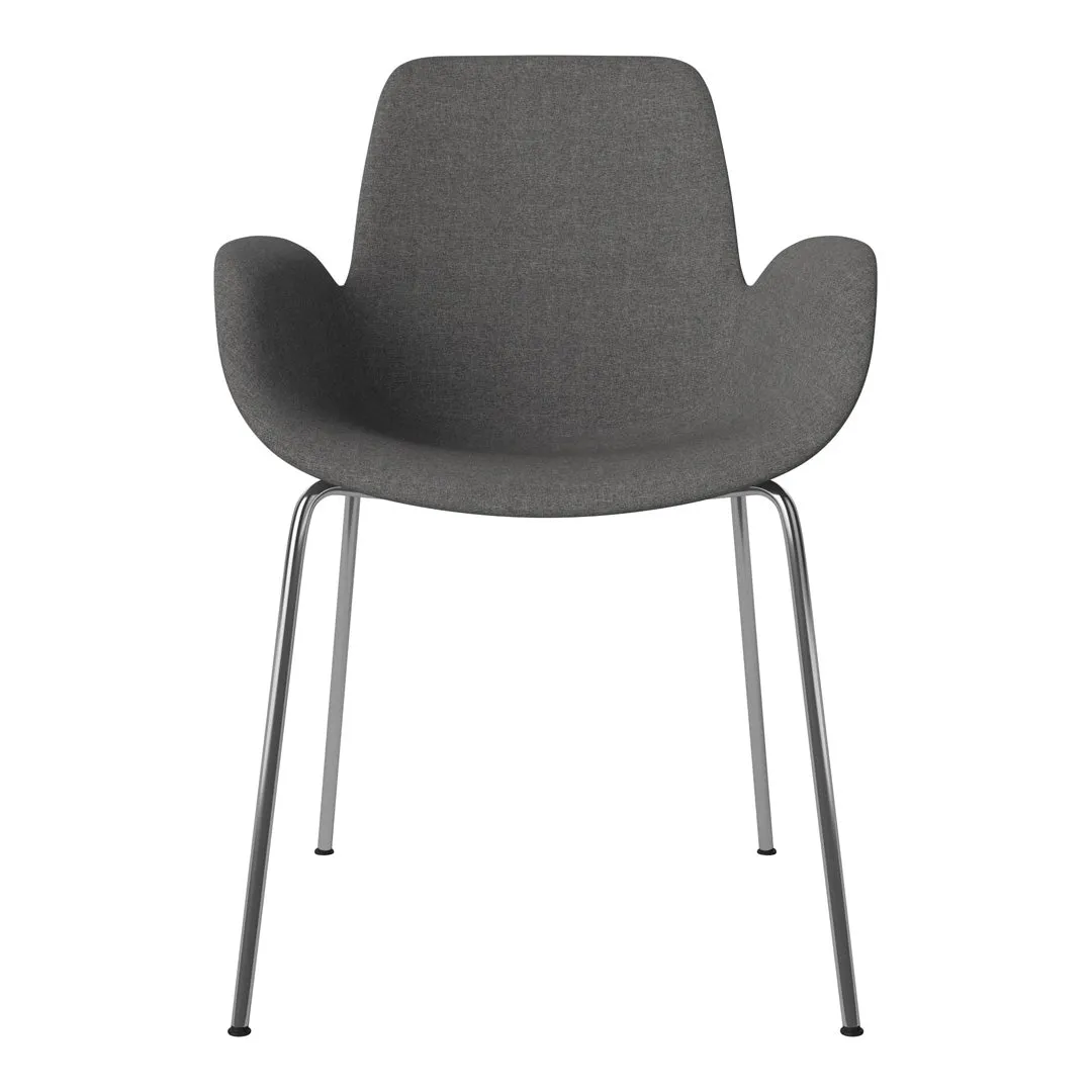 Seed Dining Armchair - Upholstered -  Chrome Base