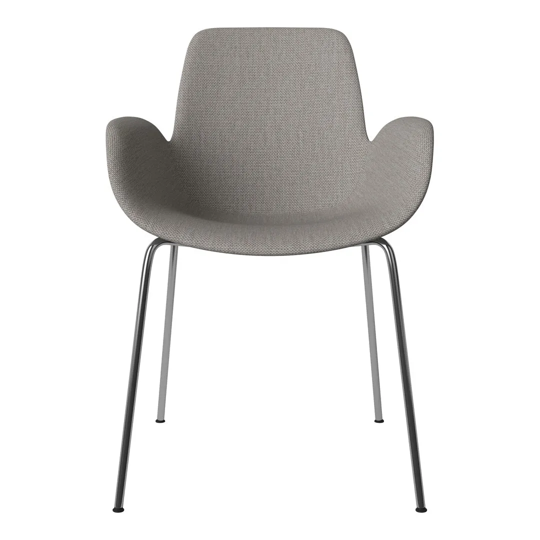 Seed Dining Armchair - Upholstered -  Chrome Base