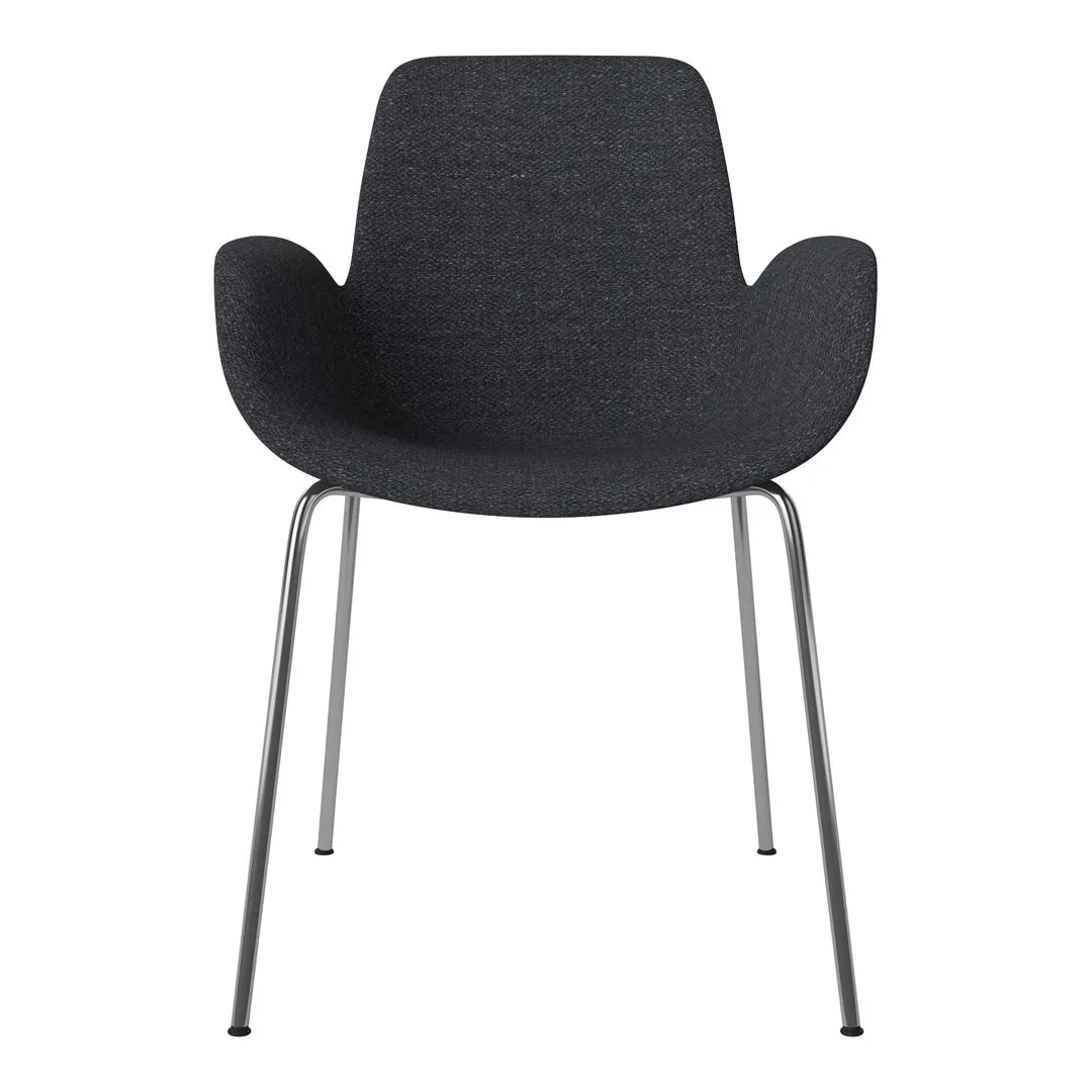 Seed Dining Armchair - Upholstered -  Chrome Base