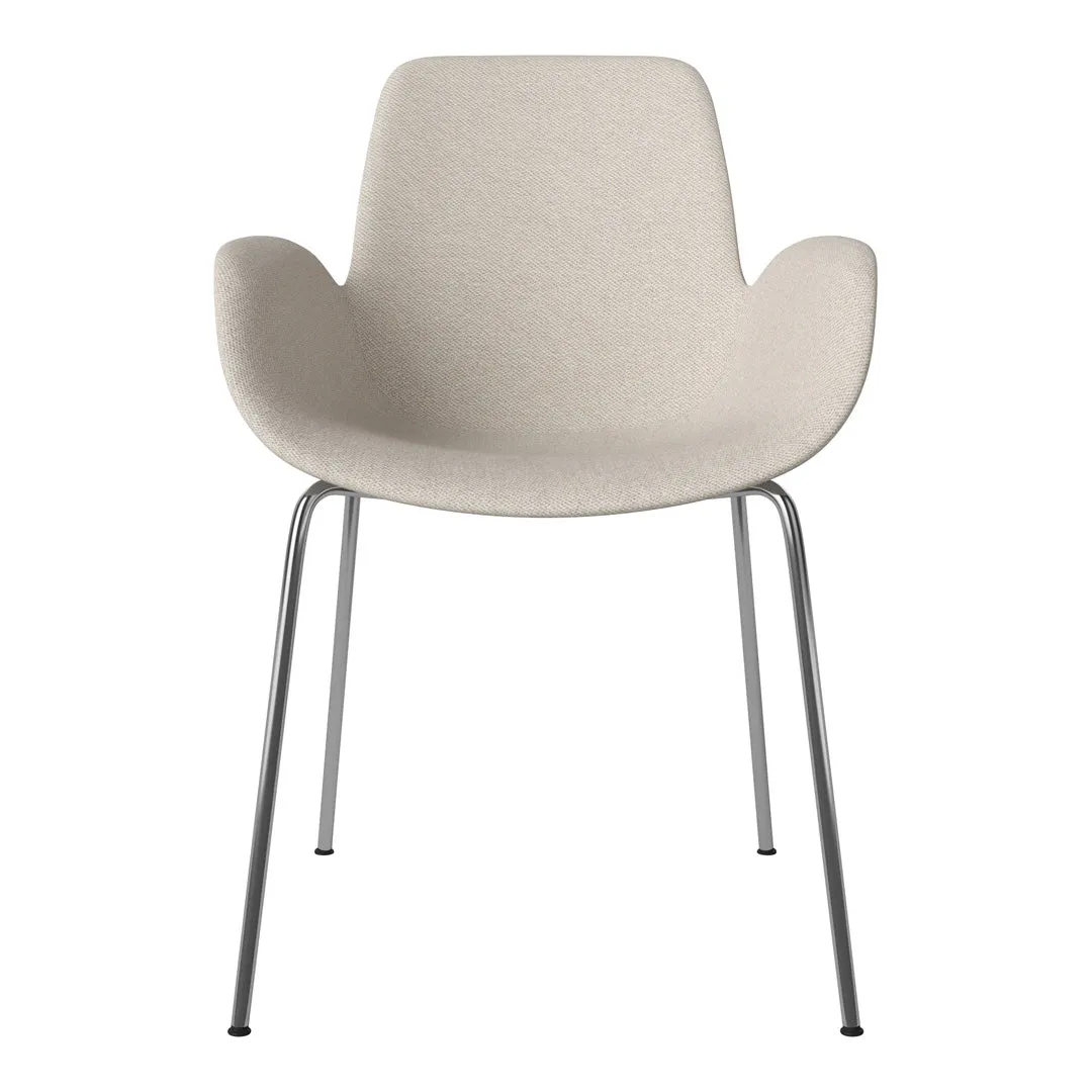 Seed Dining Armchair - Upholstered -  Chrome Base