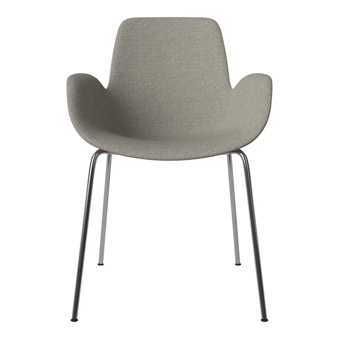 Seed Dining Armchair - Upholstered -  Chrome Base