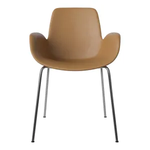 Seed Dining Armchair - Upholstered -  Chrome Base