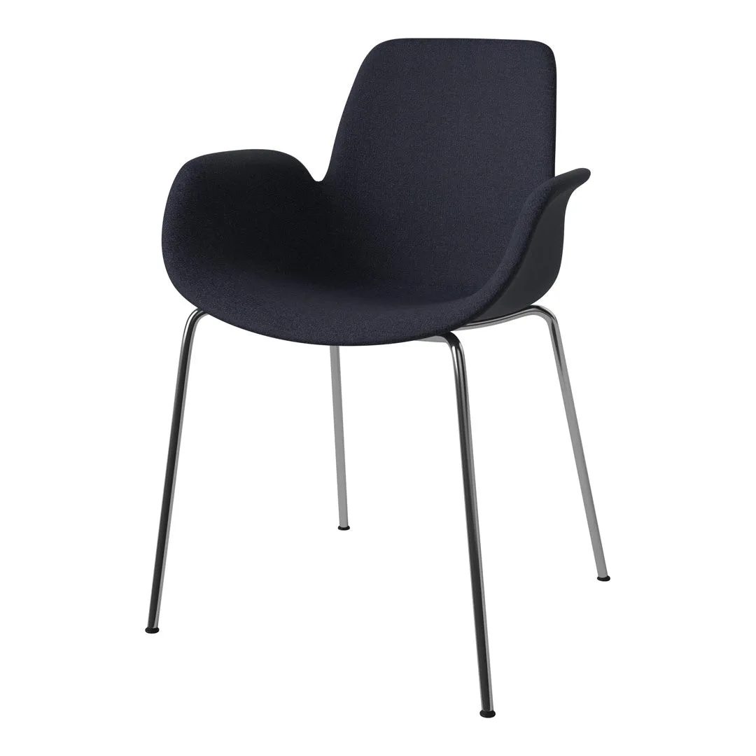 Seed Dining Armchair - Upholstered -  Chrome Base