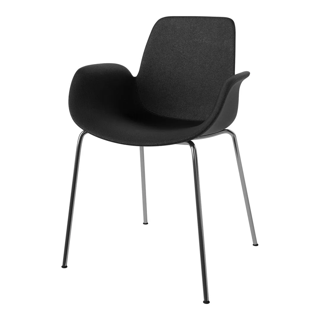 Seed Dining Armchair - Upholstered -  Chrome Base